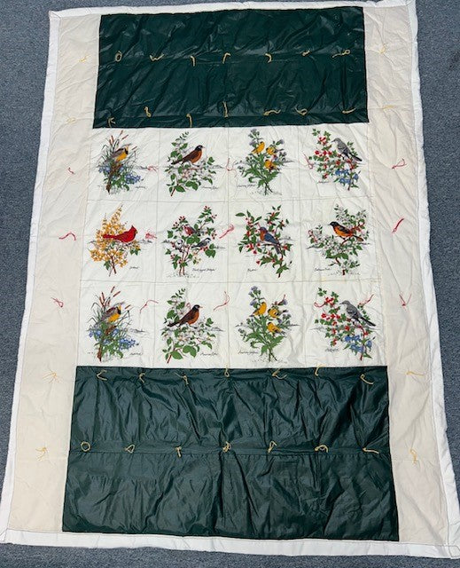 Hand-Knotted Bird Quilt, Twin Size
