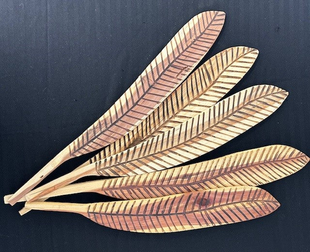 Hand-carved Wooden Feathers